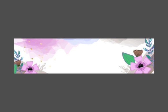 Beautiful Banner Floral and Leaves Illus