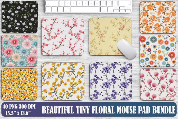 Beautiful Tiny Floral Mouse Pad Bundle