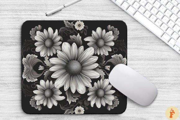 Daisy Floral Gothic Mouse Pad