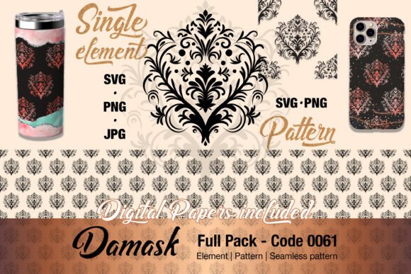 Floral Damask Motif Element Pack - 0061