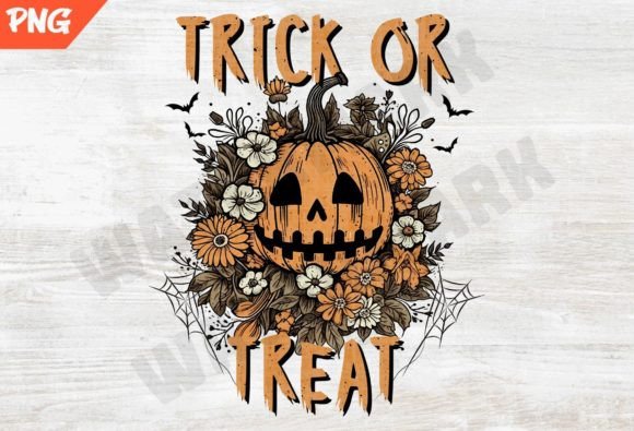 Floral Halloween Pumpkin Design