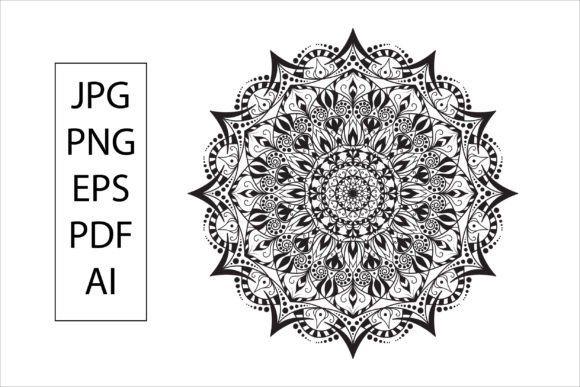 Floral Mandala Design for Color Book