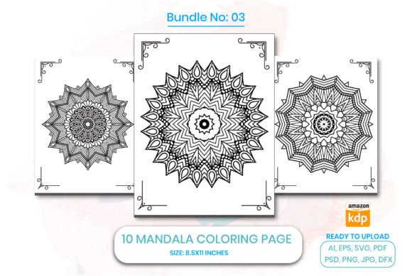 Floral Mandala Design for Coloring Book
