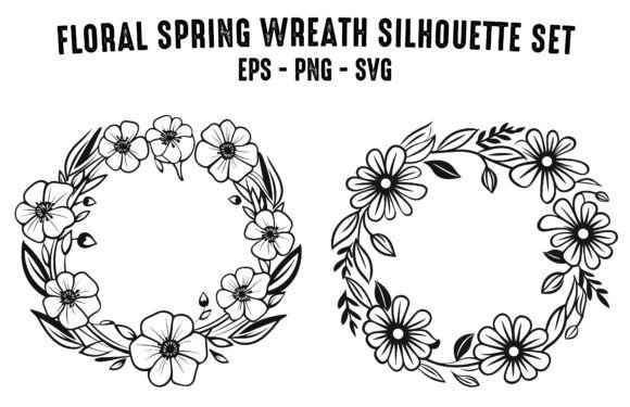 Floral Spring Wreath Vector Clipart