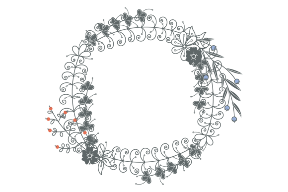 Floral Wreath: Round Botanical Frame Orn