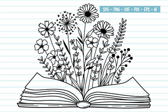 Flower Book SVG: A Book Lover’s Embroidery Design