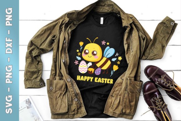Happy Easter Chibi Bee Egg Floral