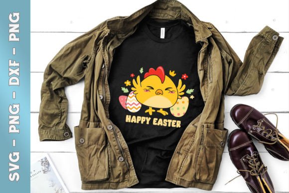 Happy Easter Chibi Chick Egg Floral