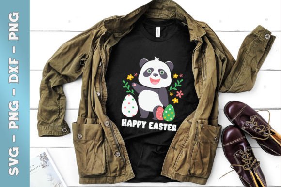 Happy Easter Chibi Panda Egg Floral