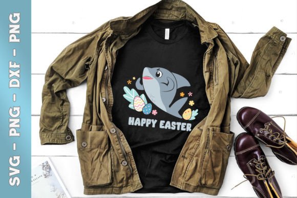 Happy Easter Chibi Shark Egg Floral