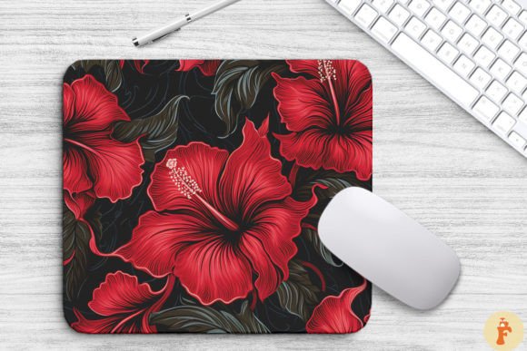 Hibiscus Floral Gothic Mouse Pad