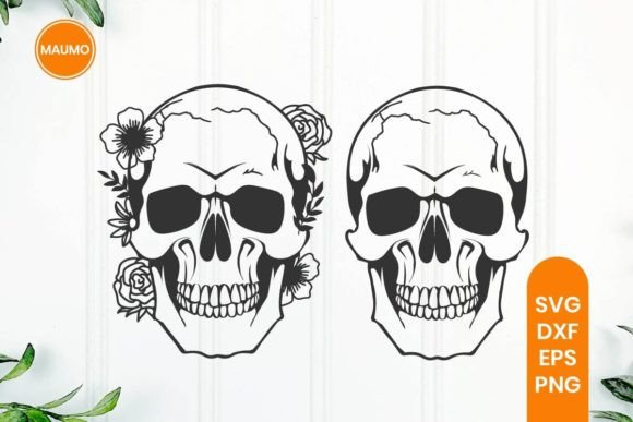 Plain Skull, Floral Skull Clipart