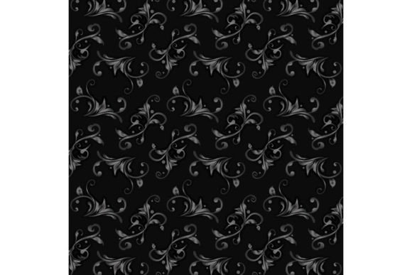 Retro Black Ornamental Floral Background
