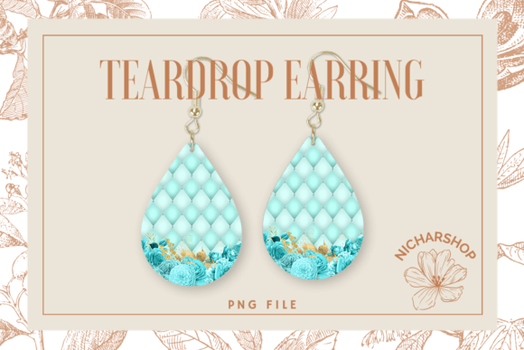 Rose Floral Diamond Pattern Teardrop1