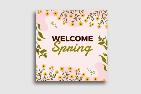 Spring Floral Frame. Welcome Spring