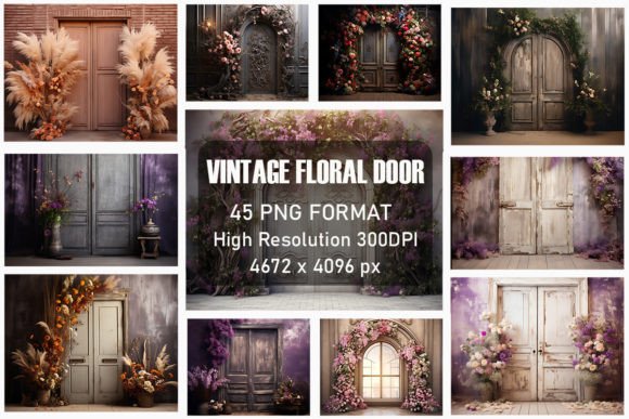 Vintage Floral Door Backdrops