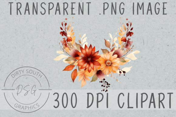 Watercolor Autumn Fall Floral Swag