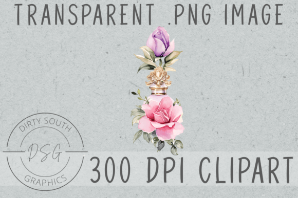 Watercolor Floral Perfume Bottle