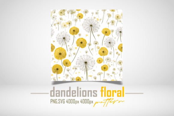 Yellow Floral Dandelion Pattern Design